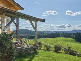 Atemberaubende Aussicht in den Bayerischen Wald vom Bauernhof