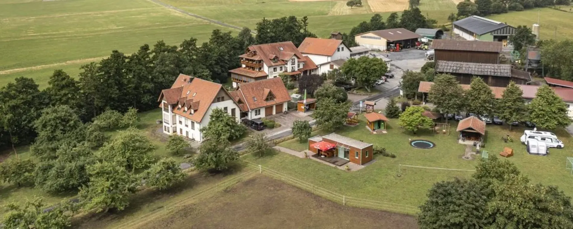 Die Weihersmühle mit dem RadAppartment von oben fotografiert.