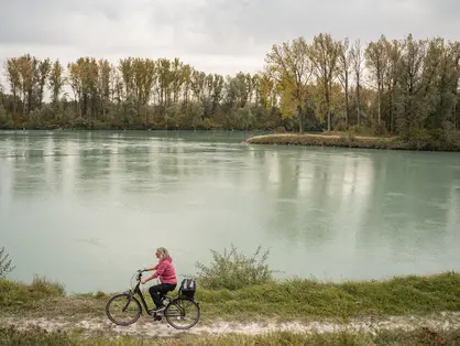 gut ausgeschilderte Radwege am Inn entlang