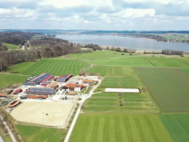 Reiterhof Bauernhof Seehof am Waginger See von oben