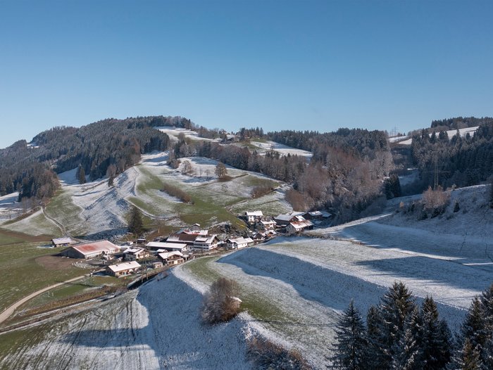 Luftansicht des Hofes