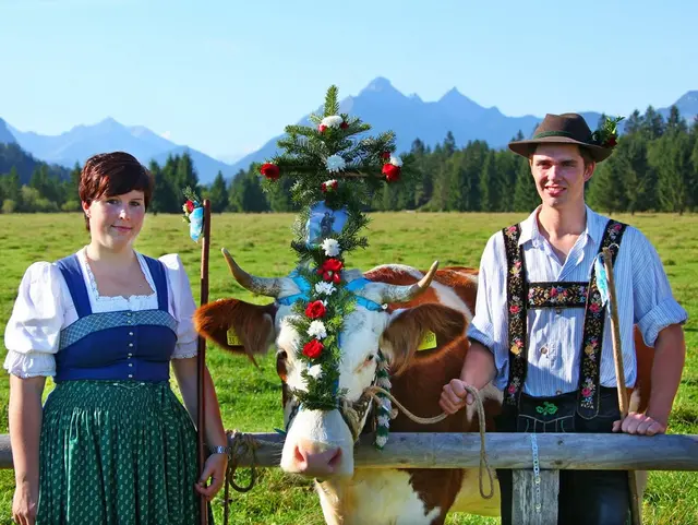 In der Alpenwelt Karwendel wird bayerische Tradition noch groß geschrieben…zum Beispiel bei den zahlreichen Almabtrieben während der Bauernwochen…